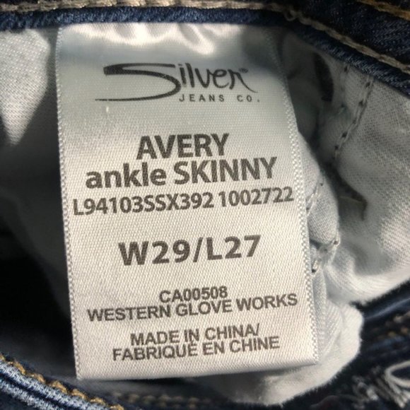 Silver Jeans Avery Ankle Skinny W29/L27 - Picture 9 of 10
